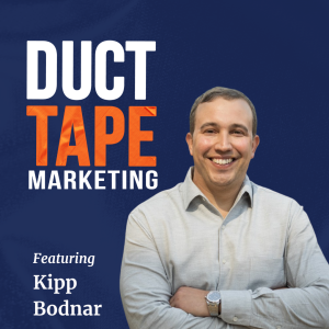 Duct Tape Marketing Podcast cover art featuring host John Jantsch and guest Kipp Bodnar for "How Inbound Marketing Is Changing in the Age of AI"